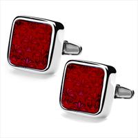 denisonboston Red Dandy Small Floral Cufflinks by