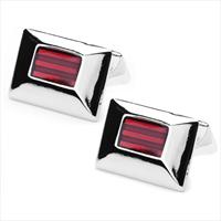 denisonboston Red Str Wide Cufflinks by