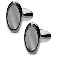 denisonboston Steel Oval Cufflinks by