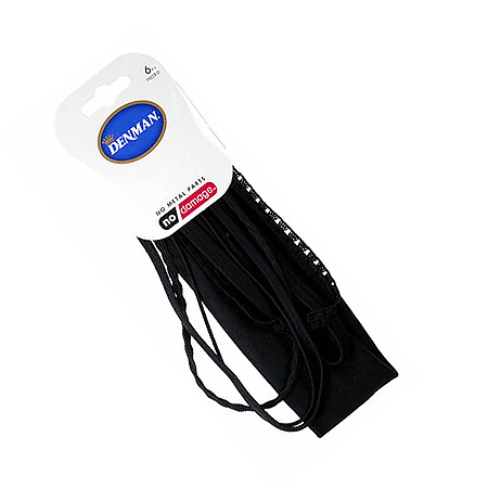 Denman Black Headbands - 6 Pack - 71028