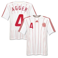 Denmark Adidas 08-09 Denmark away (Agger 4)