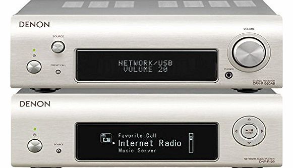 Denon DF109DABN DAB/FM/Networked Streamer/Receiver System (Silver)