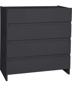 Denver 4 Drawer Chest - Black
