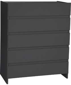 Denver 5 Drawer Chest - Black