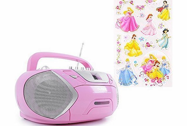 Denver Kids room Girls stereo CD player Radio children Cassette Boombox Pink   Stickers