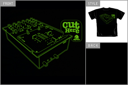 Dephect (Cut Here) Black T-Shirt dep_cuthere_bk