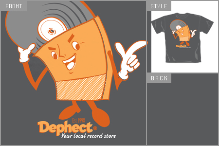 Dephect (Mr Vinyl) Charcoal T-Shirt dep_mrvinyl_ch