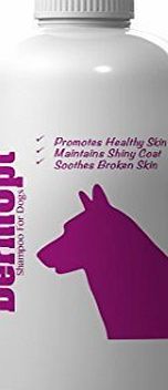 DermOpt Dog Shampoo for Dogs With Itchy Skin - Anti Microbial To Combat Mange Mites, Fleas, Ticks, Dermatitis, Atropy, Alopecia amp; Pyoderma. Great for All Types of Dog Breeds for Healthy Coat, 250m