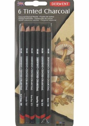 Derwent Tinted Charcoal Blister Coloured Charcoal Pencils (Set of 6)