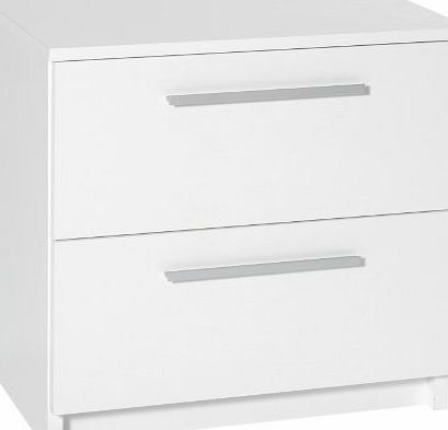 Designa Furniture Designer 2-Drawer Bedside Cabinet, 60 x 50 x 37 cm, White