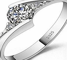 Designer Inspired Halo 1.25 Carat Simulated Diamond Ring Sterling Silver 925 (N)
