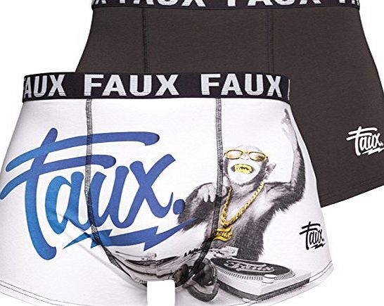 Designer ME Mens Friend Or Faux DJ Ape Twin Boxers Multi Guys Gents (S 30-32`` Waist (76-81cm))