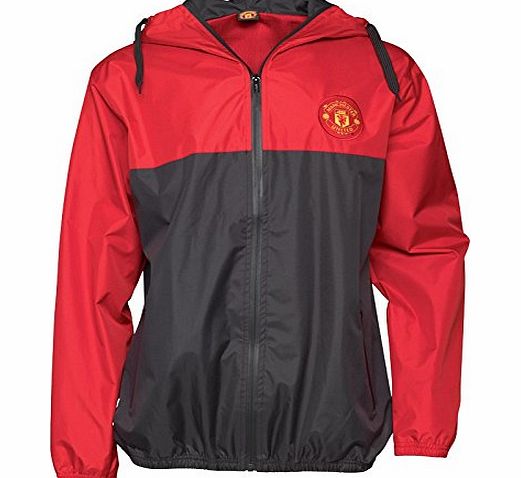 Designer ME Mens Man UTD Shower Jacket Black/Red Guys Gents (M Fit Chest 38-40`` (96-101cm))