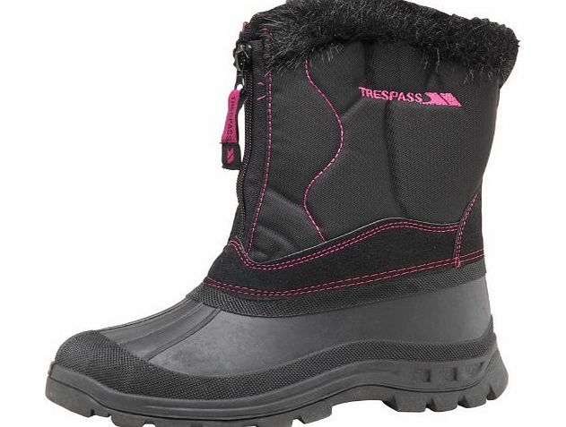 Womens Trespass Zest Snow Boots Black/Pink Girls Ladies (36 UK 3 EUR 36)