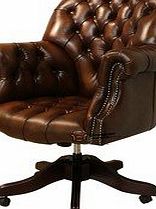 Designer Sofas4u Chesterfield Directors Leather Office Chair Antique Autumn Tan