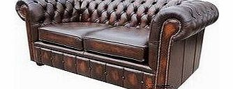 Chesterfield London 2 Seater Antique Brown Leather Sofa Settee Offer
