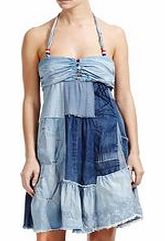 Similcris denim blue halterneck dress