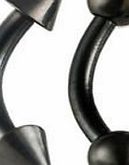 2 x Black Eyebrow Bars Titanium Plated Stainless Steel Spike & Ball Top Curved Eyebrow Bars Studs Tragus Ear Rings Monroe Bars Body Piercing