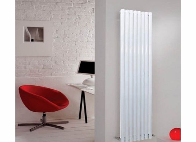 Desire Milano 1800 x 480mm Vertical Column Designer Radiator White Oval Single