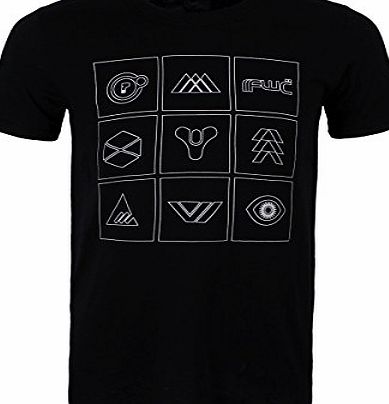 Destiny White Symbols Box Grid Small T-shirt