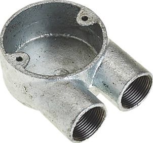 Deta, 1228[^]7969J Galvanised Metal Conduit 2-Way U Box 25mm