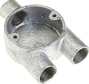 Deta, 1228[^]8893J Galvanised Metal Conduit 3-Way Y Box 20mm