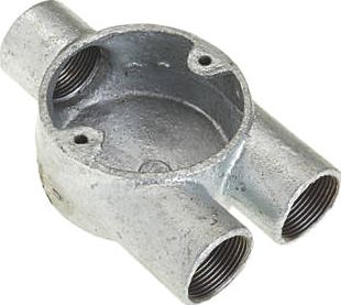 Deta, 1228[^]6710J Galvanised Metal Conduit 3-Way Y Box 25mm