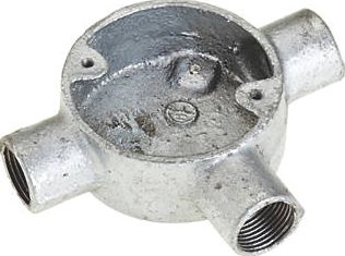 Deta, 1228[^]5328J Galvanised Metal Conduit Tee Box 20mm 5328J