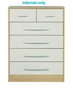 detroit 4 Wide 2 Narrow Cream Drawer Chest