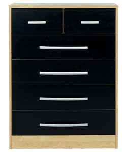 Detroit 4 Wide 2 Narrow Drawer Chest - Black