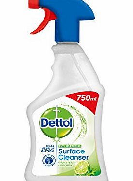 Dettol Antibacterial Surface Cleanser Lime and Mint Spray 750 ml (Pack of 3)