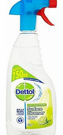 Dettol Surface Cleanser with Lime and Mint 750 ml (Pack of Three)