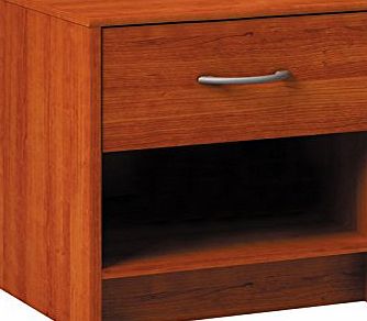 Deuba Bedside table storage cabinet chest bedroom furniture side table drawer cherrywood