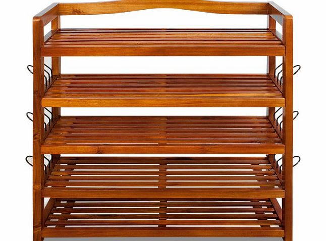 Wooden shoe storage rack tropical acacia storing furnitre unit shoe organiser