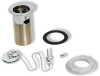 Deva 1 1/4andquot; Brass Slotted Basin Waste with Brass Plug Chain and Stay Chrome