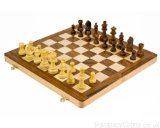 Deverell Games 14` White Wood folding chess set with Staunton style pieces