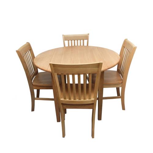 Oak Dining Set with Drop Leaf Table 471.006