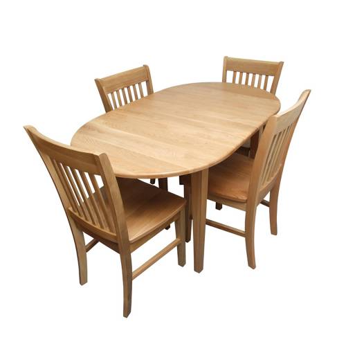 Oak Dining Set with Mini Flip Top Table