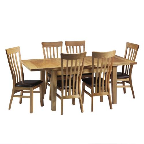 Devon Oak Dining Set (4` + 6 Chairs)