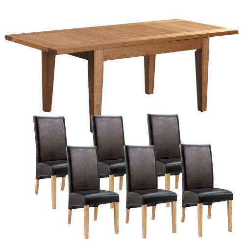 Devon Oak Dining Set (4` + 6 Olivia chairs)
