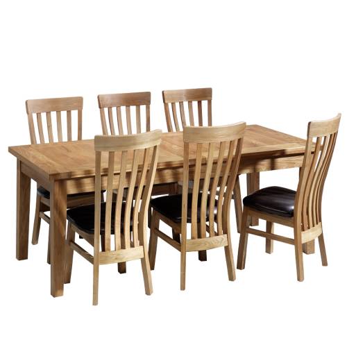 **NICE, STURDY, WOOD DINING RM TABLE/CHAIRS