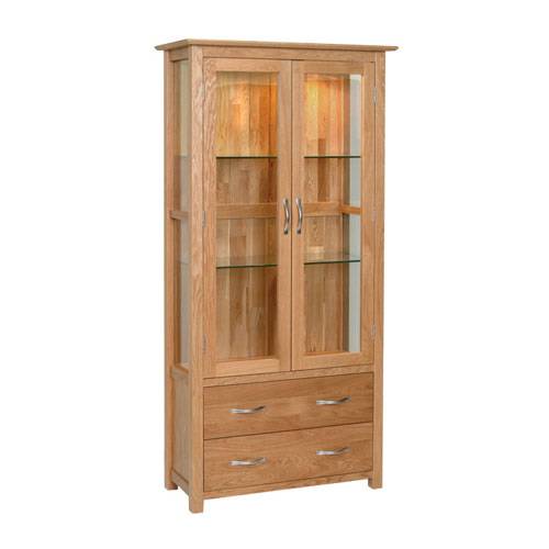 Oak Glass Display Cabinet