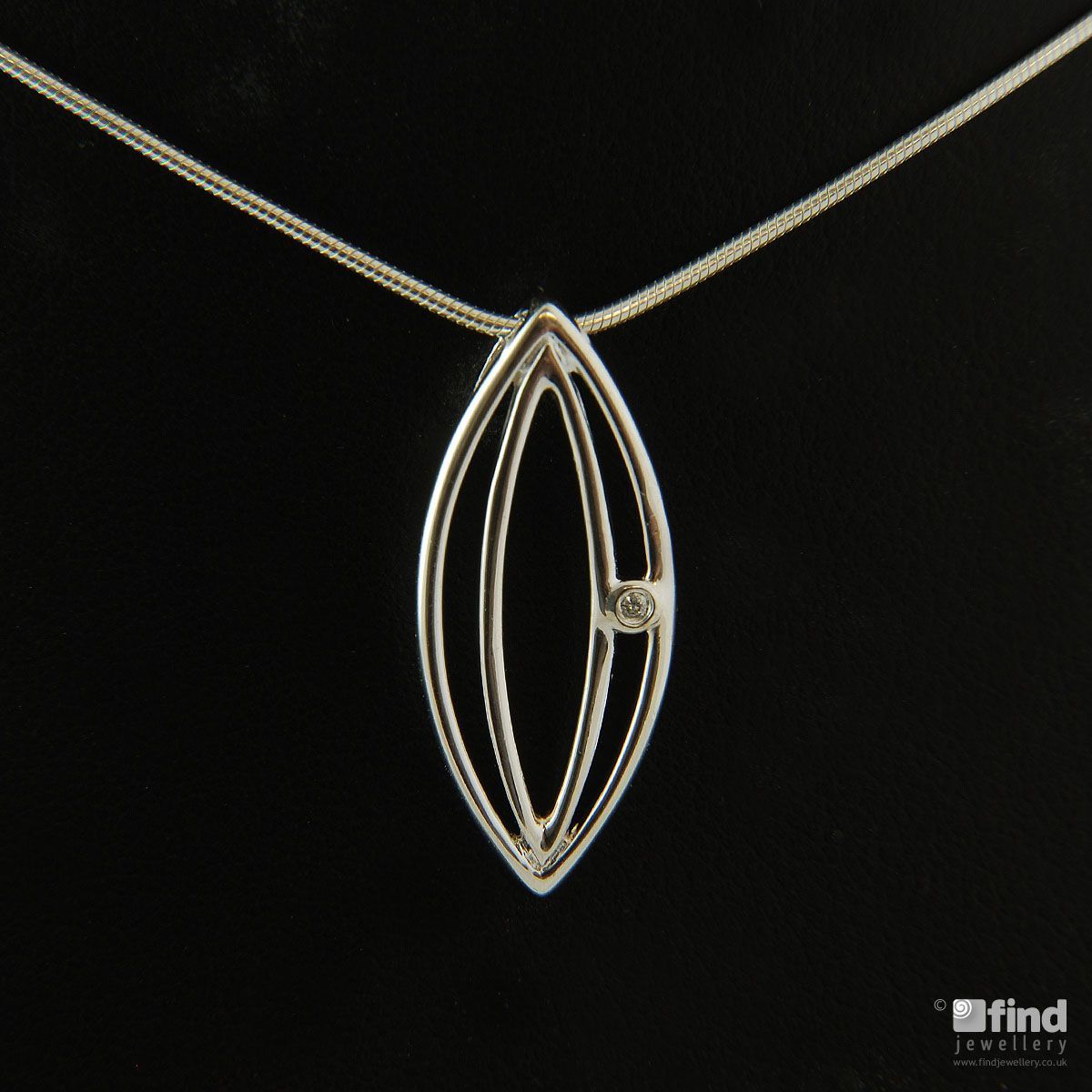 Dew Sterling Silver Diamond Necklace