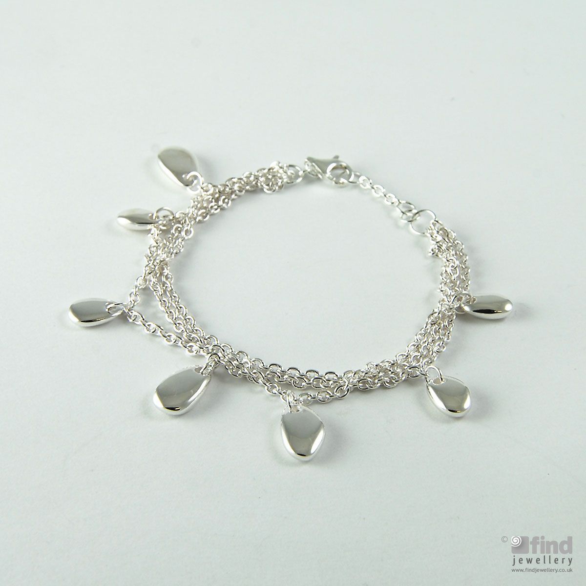 Dew Silver Sterling Silver Pebble Bracelet