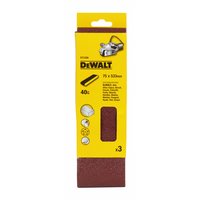 DEWALT Sanding Belts 75 x 533mm 40 Grit Pack of 3