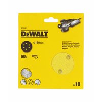 DEWALT Sanding Disc Punched 150mm 60 Grit Pack of 10