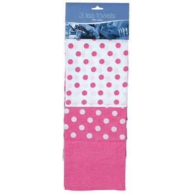 Dexam Tea Towel Set Flamenco Pink