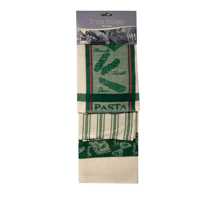 Dexam Tea Towel Set Pasta Green/Red