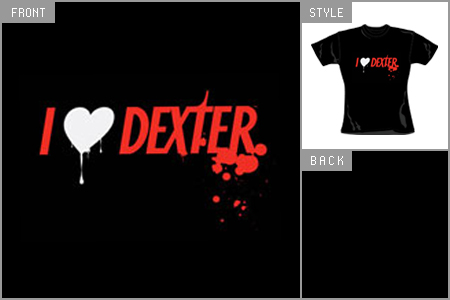Dexter (I Love) Skinny Fitted T-shirt cid_4078skb