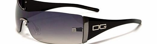 D.G DG  Designer Eyewear - Ladies Womens Sunglasses Season 2013 - Black with Smoke Mirror Flash Lens